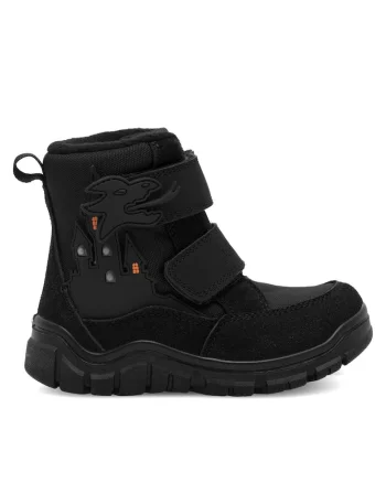 Cizme copii,  negru, material sintetic, sistem inchidere Velcro,