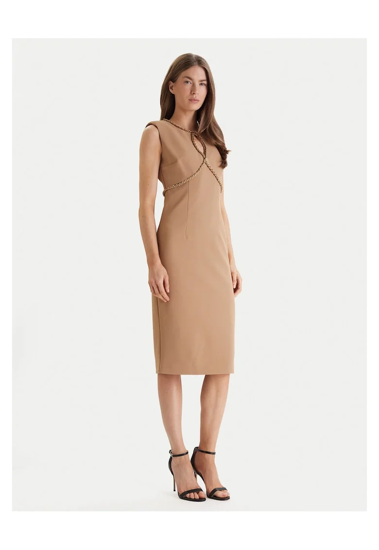 Rochie de cocktail,  bej, poliester