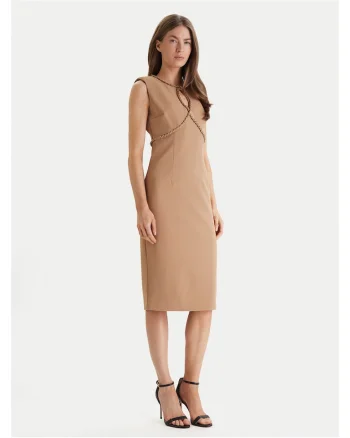 Rochie de cocktail,  bej, poliester