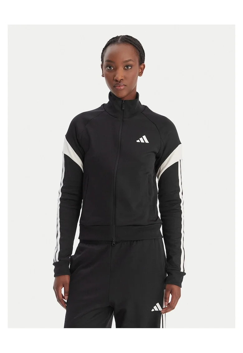 Hanorac dama,  slim fit, negru, bumbac si poliester reciclat,