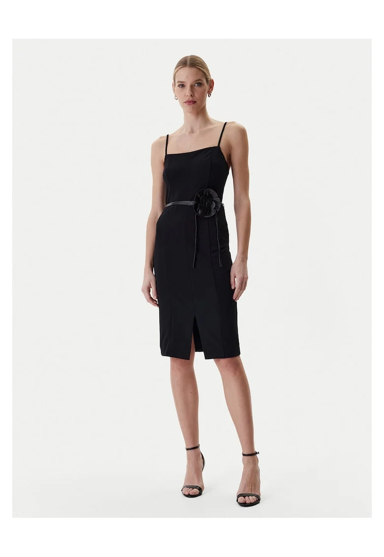 Rochie de cocktail,  neagra, poliester, fermoar