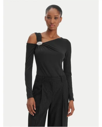 Bluza dama,  slim fit, negru, poliester
