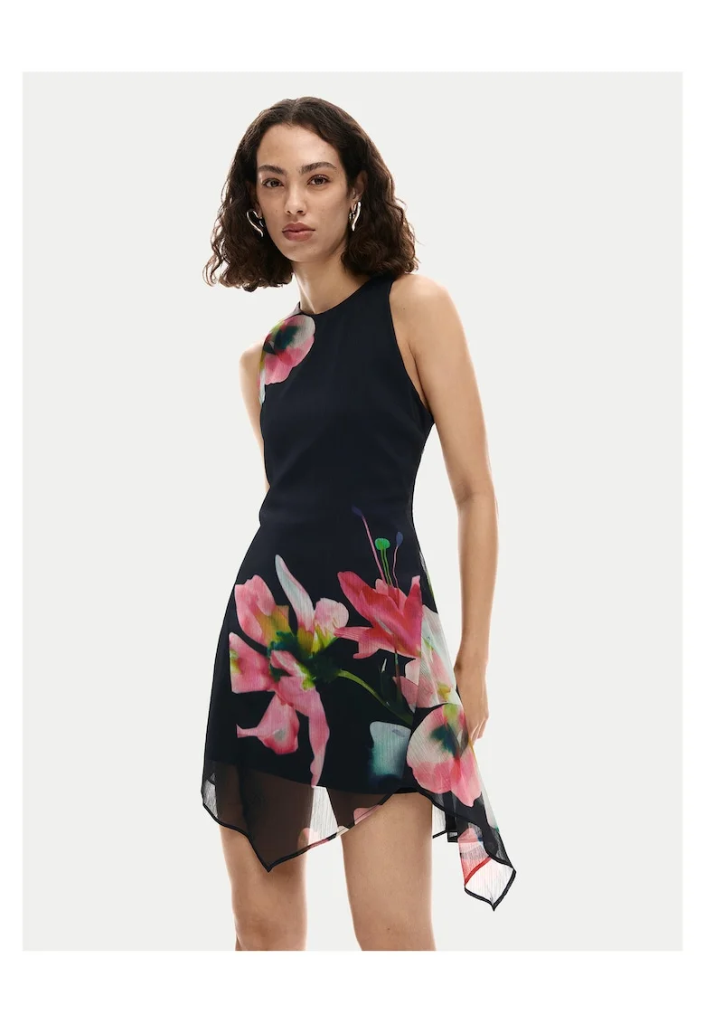 Rochie de vara  negru poliester, Negru