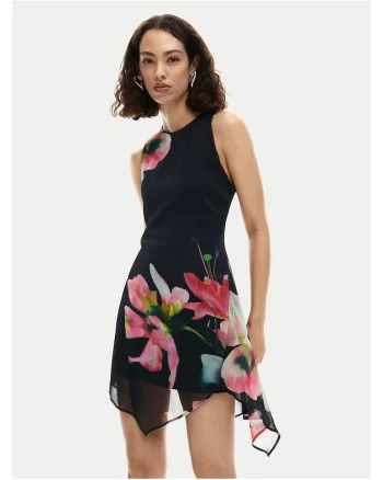 Rochie de vara  negru poliester, Negru