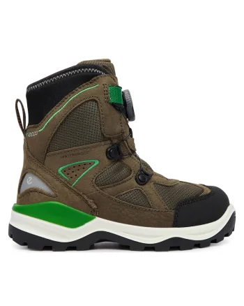 Cizme de zapada copii,  piele naturala, impermeabile, verde, material sintetic