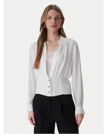 Camasa dama,  alb, 60% acetat, 40% viscoza