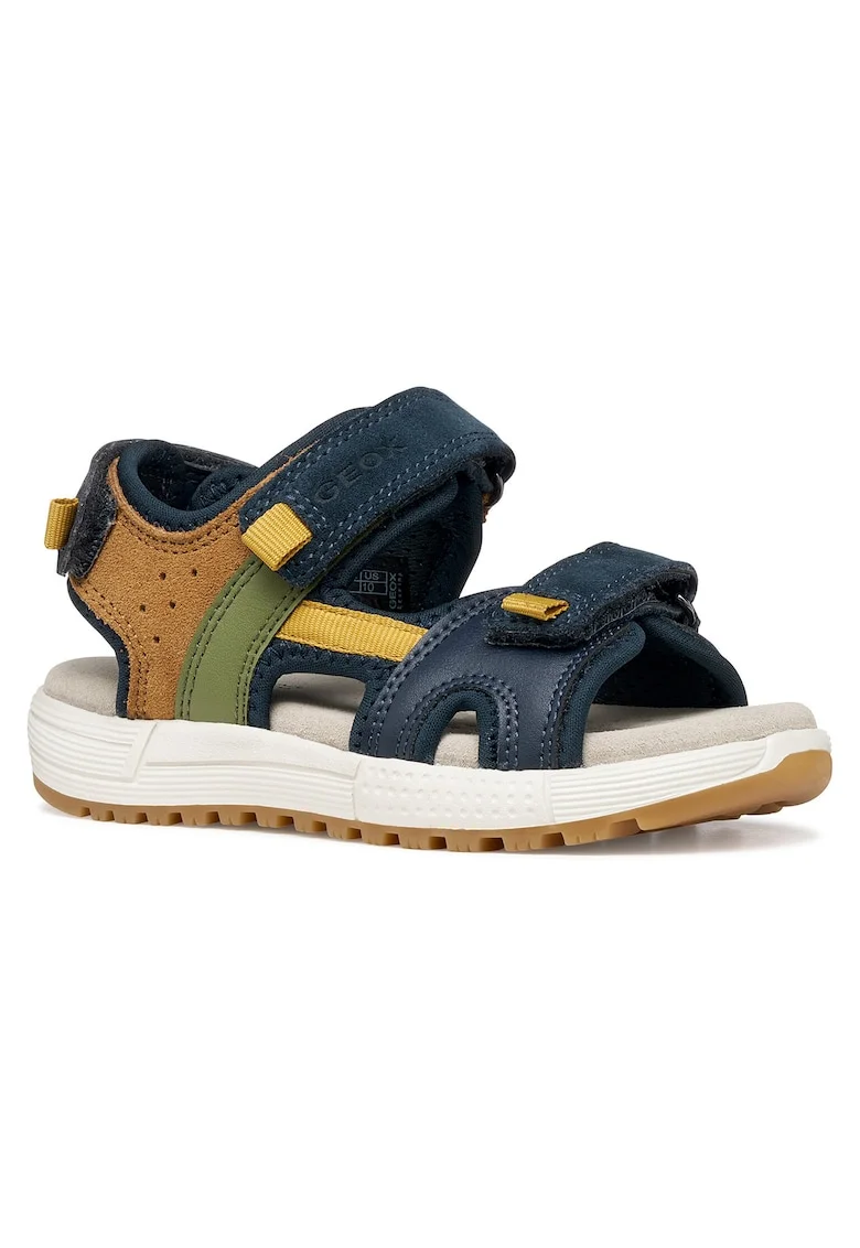 Sandale Baieti,  piele naturala, albastru/multicolor