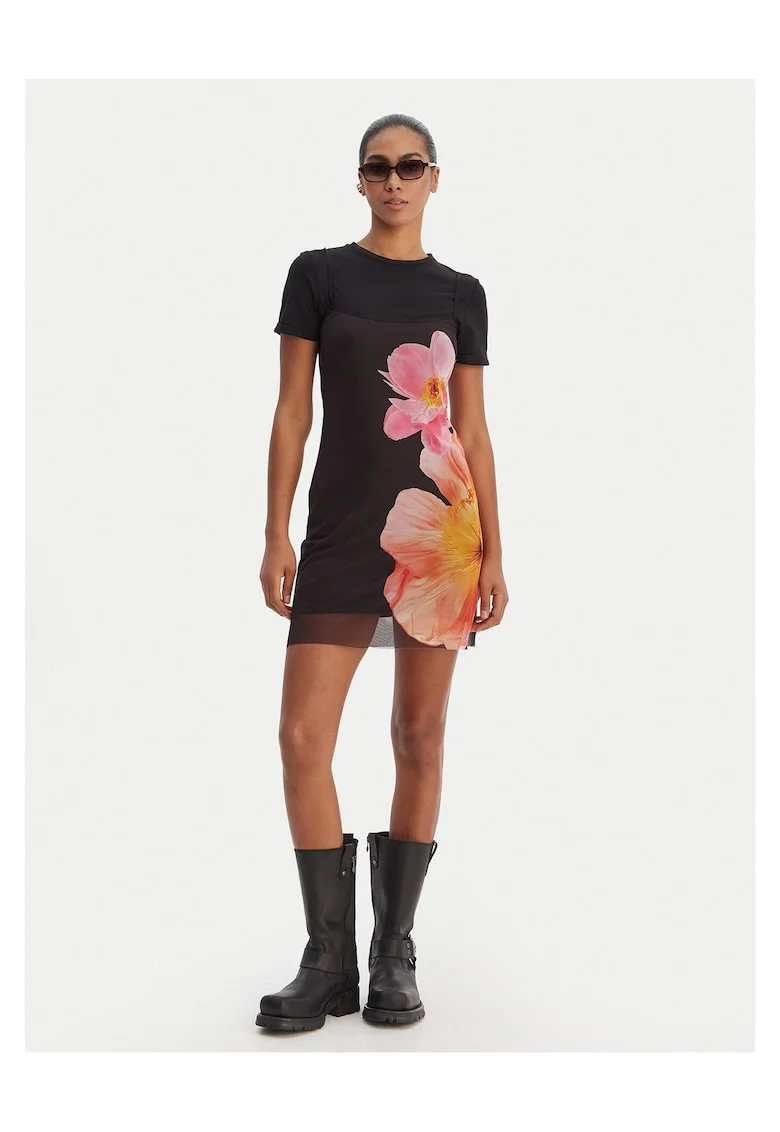 Rochie tricotata,  bumbac, negru