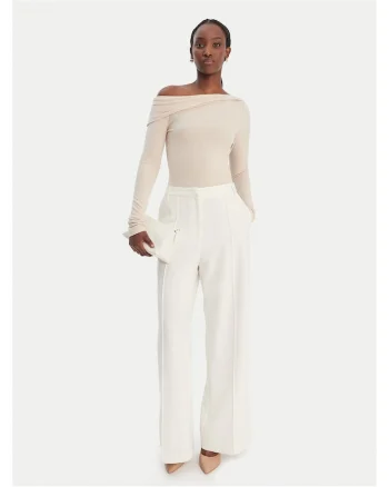 Bluza dama,  slim fit, bej, 56% viscoza, 38% acril, 6% elastan