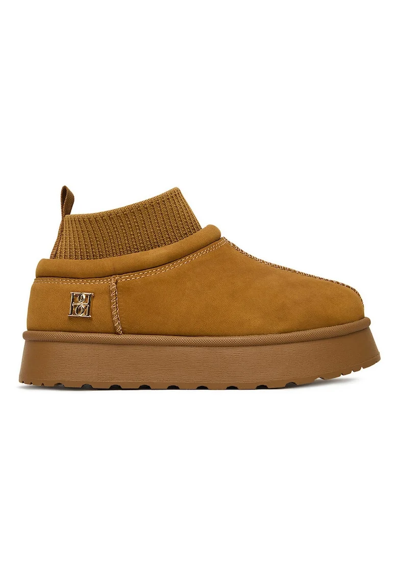 Botine fete,  piele naturala, rotund, captusite, maro