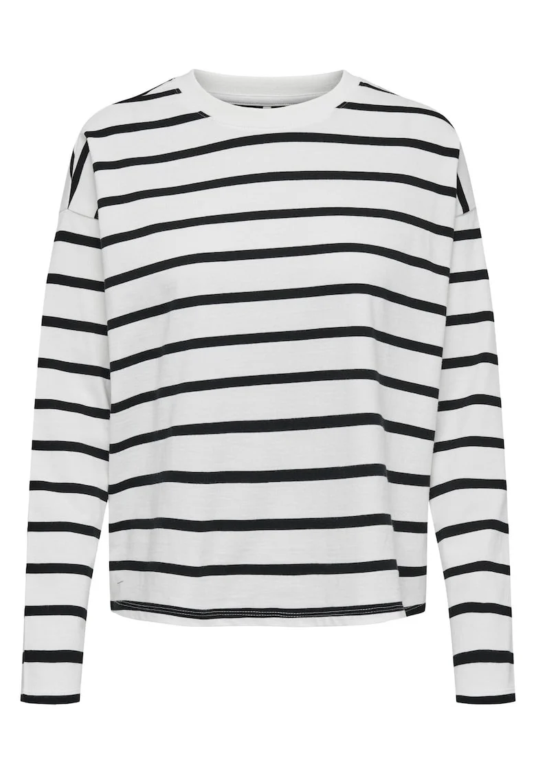 Bluza dama,  simpla, dungi, alb/negru, bumbac