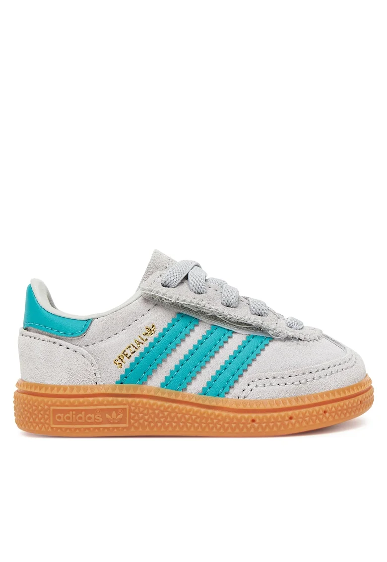 Pantofi sport copii,  Originals, piele intoarsa, gri sistem inchidere Velcro