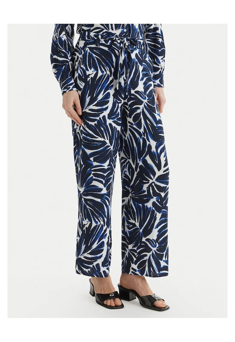 Pantaloni dama,  material viscoza, Bleumarin