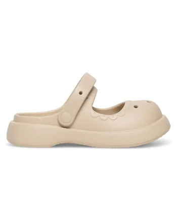 Slapi copii,  casual, bej, material sintetic