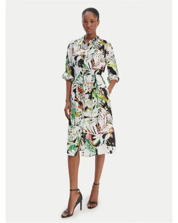 Rochie camasa,  nasturi, multicolor, 50% poliester