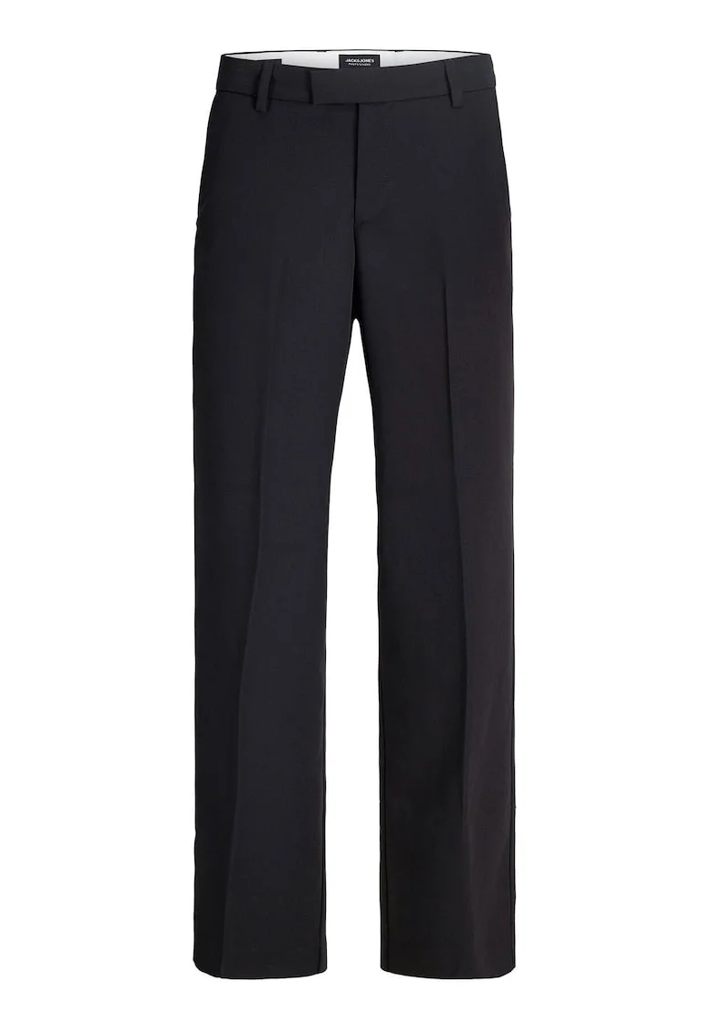 Pantaloni barbati,  fermoar, negru, poliester/viscoza