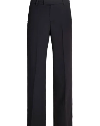 Pantaloni barbati,  fermoar, negru, poliester/viscoza