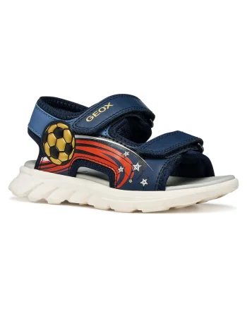Sandale copii,  piele ecologica, albastru, sistem inchidere Velcro