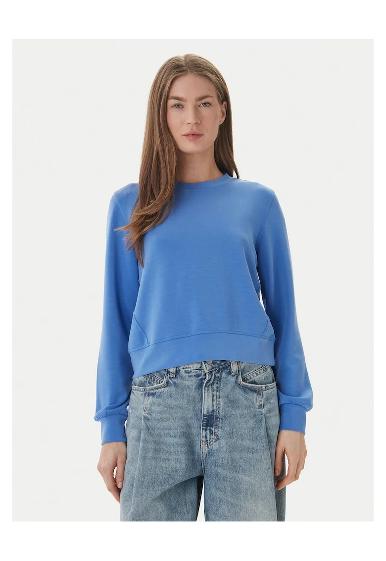 Bluza dama,  albastru, 55% modal, 40% poliester, 5% elastan