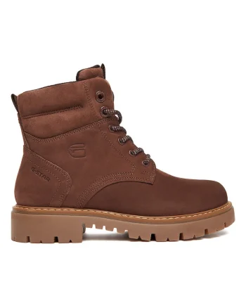 Ghete copii, G-Star Raw, piele naturala, maro, talpa groasa, inchidere cu fermoar