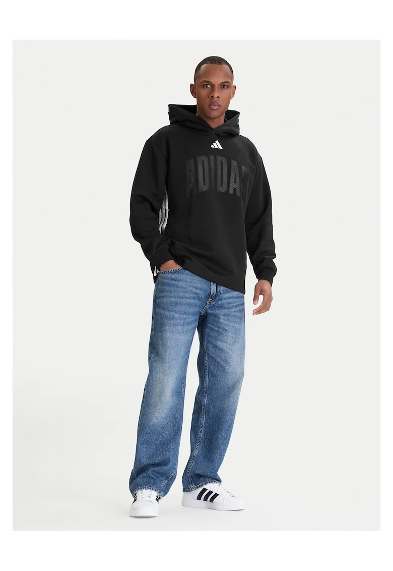 Hanorac barbati,  lejer, negru, 67% poliester reciclat, 33% bumbac,