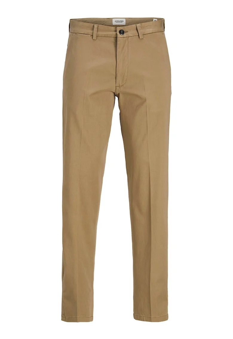 Pantaloni Chino Barbati,  fermoar, bumbac, maro