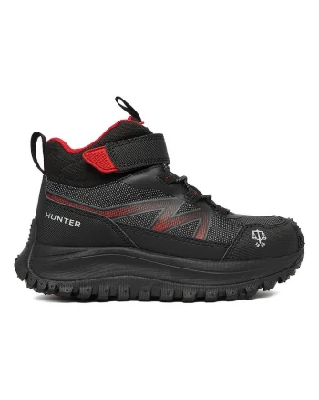 Cizme copii,  material textil, negru, sistem inchidere Velcro