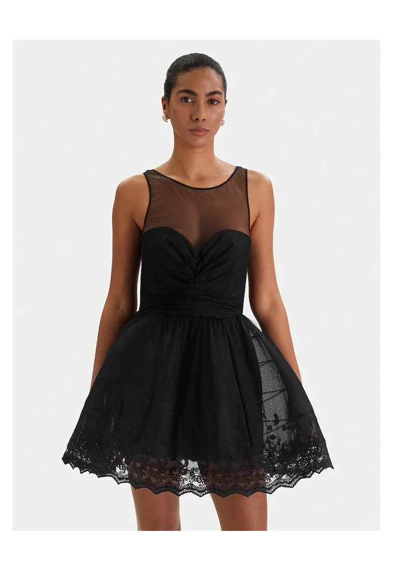 Rochie de cocktail  neagra, poliamida