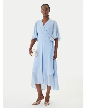 Rochie de cocktail,  poliester, albastru deschis