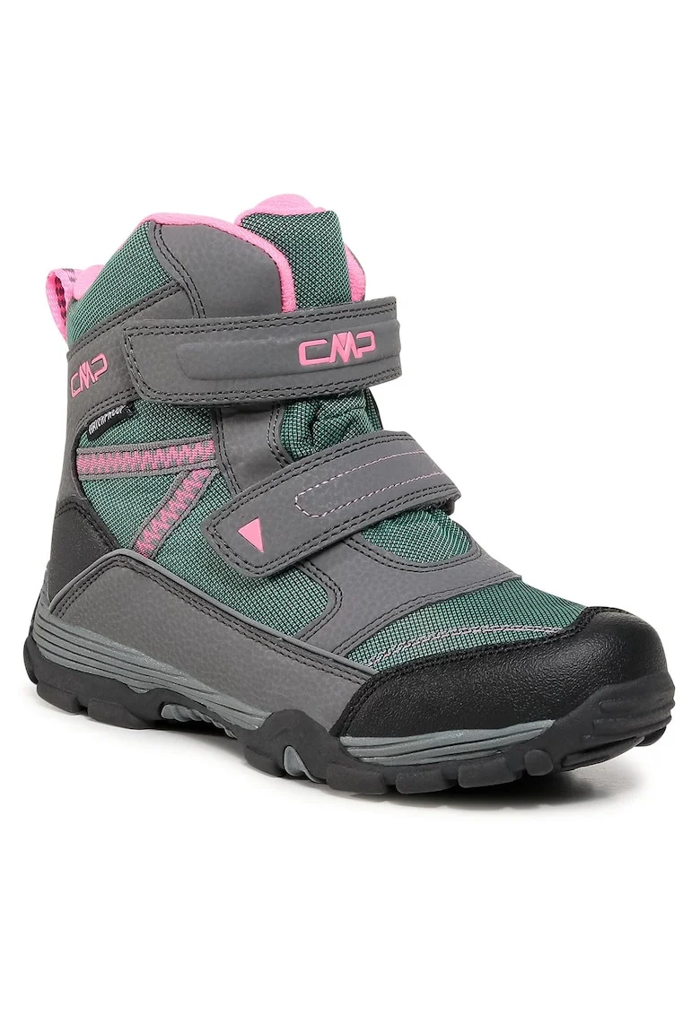 Cizme de zapada copii,  velcro, gri, piele ecologica,