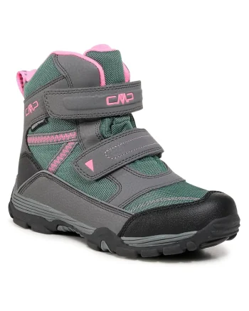 Cizme de zapada copii,  velcro, gri, piele ecologica,
