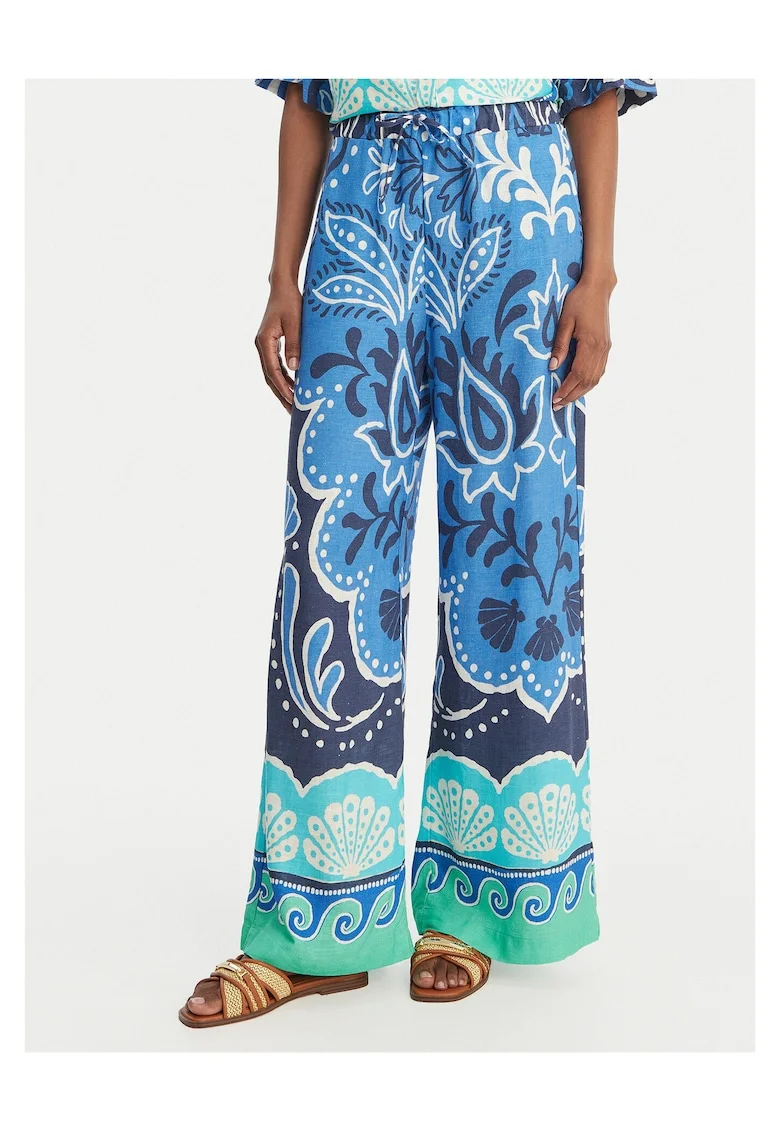 Pantaloni dama,  viscoza, albastru deschis