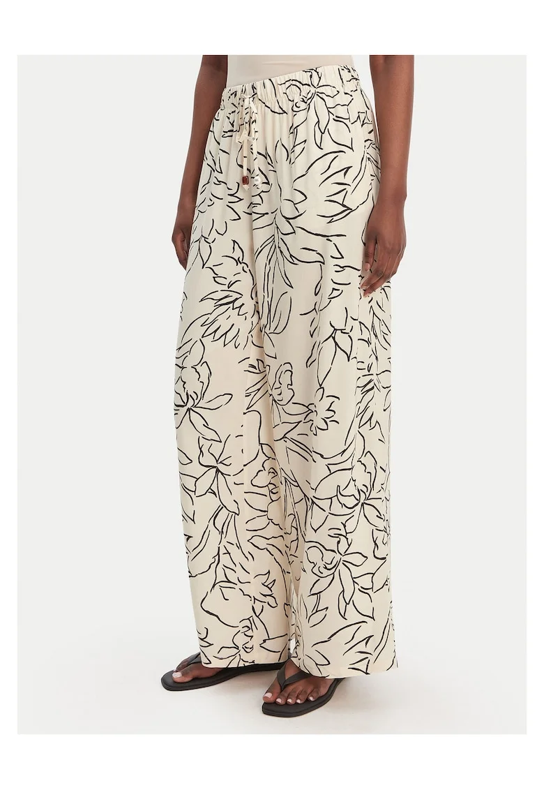 Pantaloni dama,  viscoza, bej