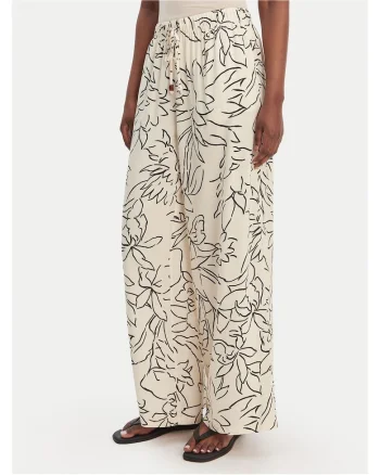 Pantaloni dama,  viscoza, bej