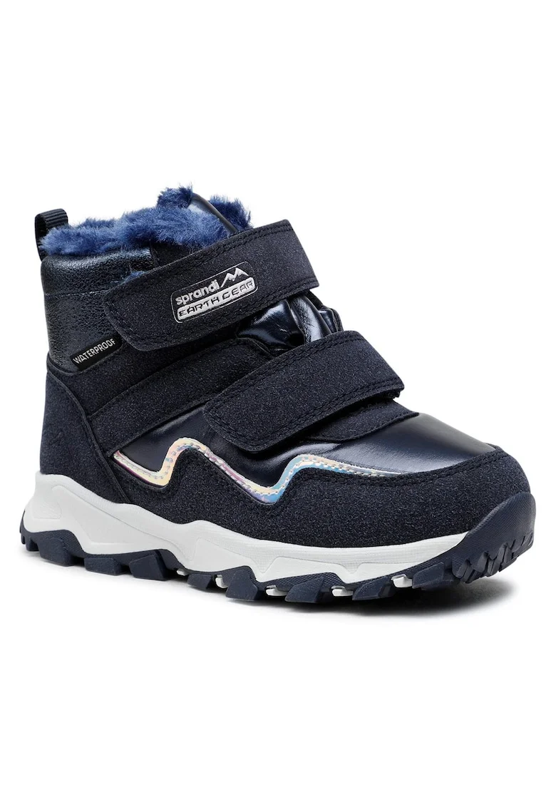 Cizme de trekking pentru fete,  impermeabile, izolate termic, albastru, material sintetic,