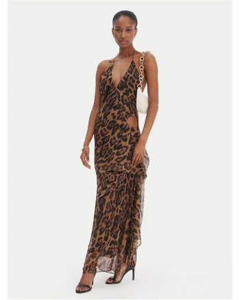 Rochie cocktail  poliester, maro