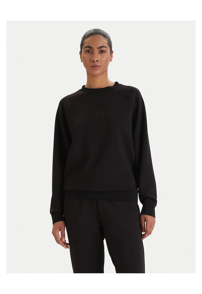 Hanorac dama,  negru, 48% viscoza, 45% poliester, 7% elastan,