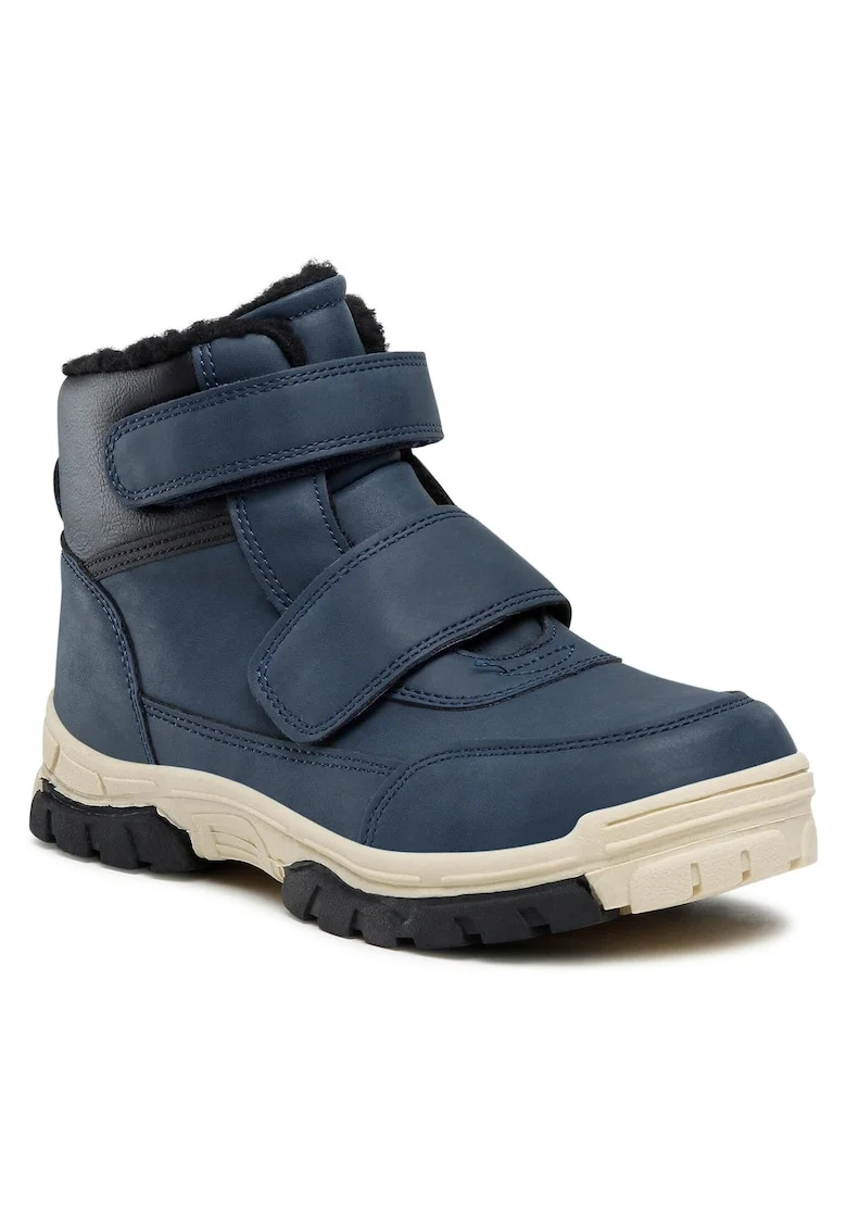 Ghete copii,  piele ecologica, albastru, inchidere velcro, interior plastic,