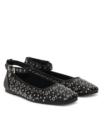Balerini GWB23 .000.C0027S,  Piele ecologica, Negru/Argintiu