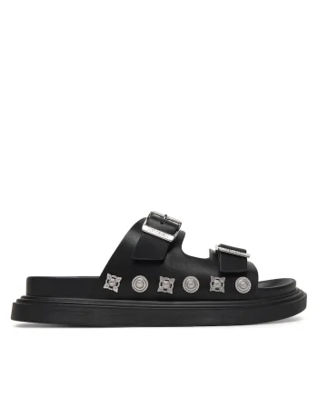 Papuci dama,  piele naturala, negru