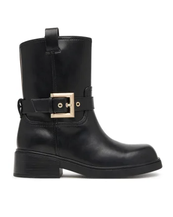 Botine dama,  piele ecologica, negru, confortabile