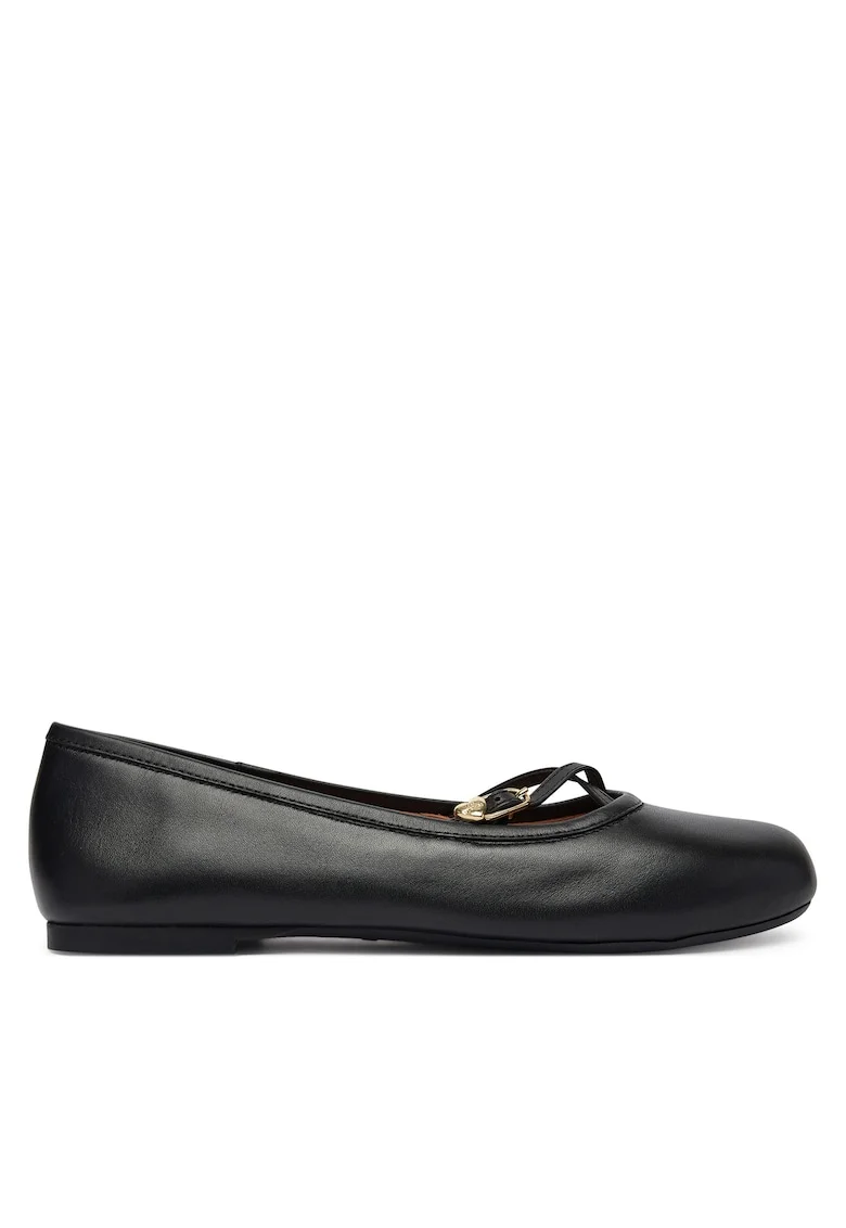 Balerini,  piele naturala, negru