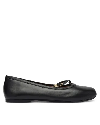 Balerini,  piele naturala, negru