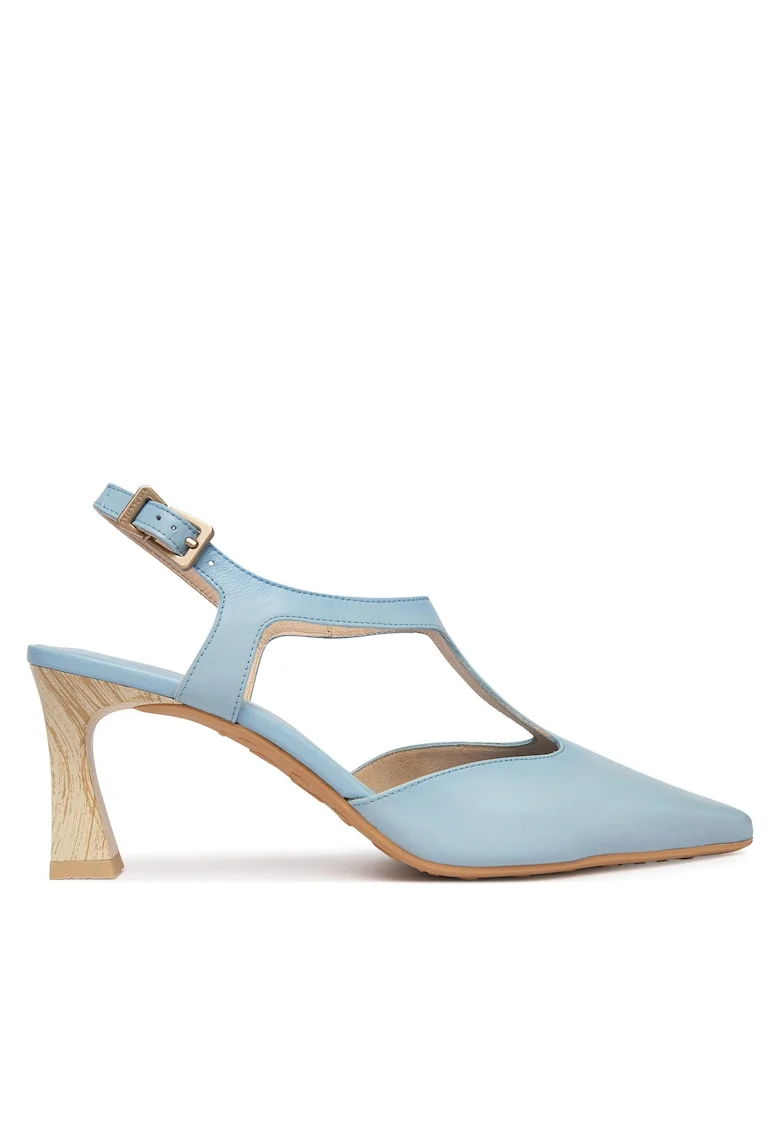 Pantofi dama,  clasic, albastru, piele naturala