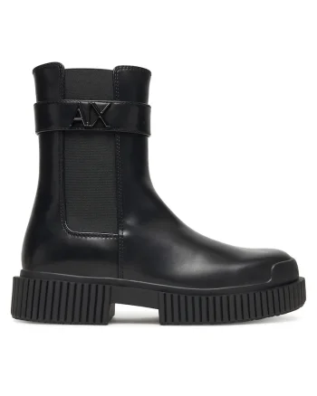 Botine femei,  piele ecologica, negru,