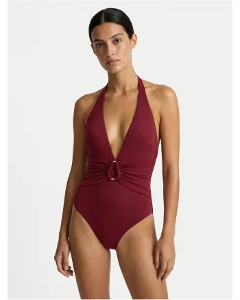 Costum de baie 82% poliamida, 18% elastan, INTL, Bordeaux