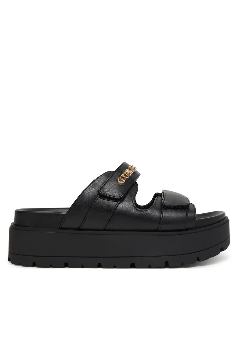 Papuci dama,  FLJFAXELE03, piele ecologica, negru
