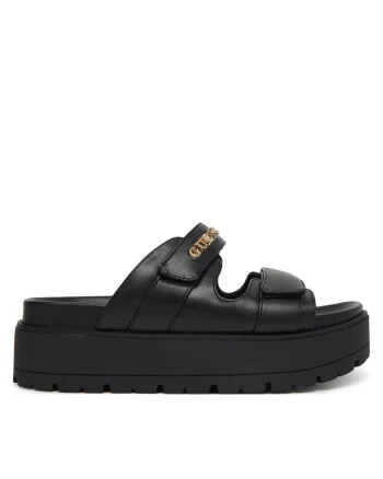 Papuci dama,  FLJFAXELE03, piele ecologica, negru
