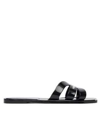 Papuci dama,  KL80025S, piele ecologica, negru