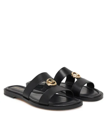 Papuci dama,  piele naturala, negru